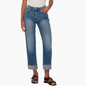 DL1961 Thea Relaxed Boyfriend Jeans Wythe Cuffed Womens Sz 24 NWT
